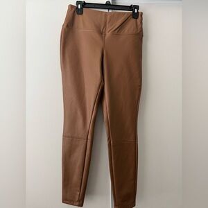 High Waist Faux Leather Fleece Lined Leggings